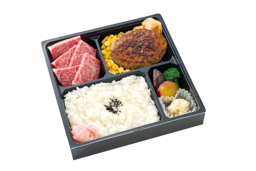 Jロース&ハンバーグ弁当