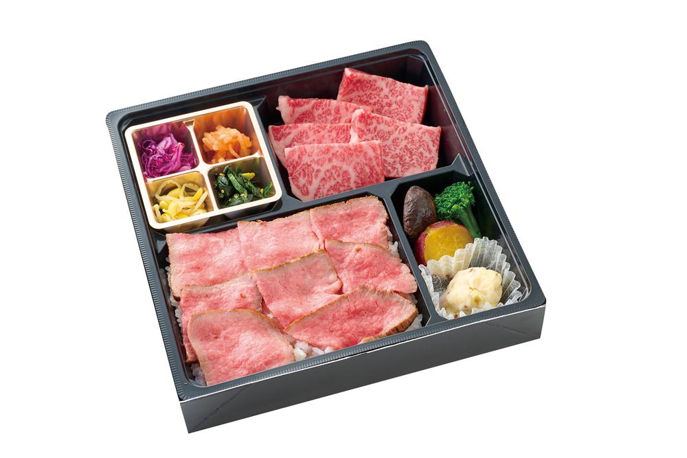 ろくべん　歌舞伎弁当　骨董　江戸　明治　希少品 紀尾井町 くろげ」の「江戸の紀尾井牛肉弁当」 - 赤坂経済新聞